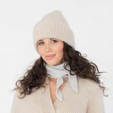 Women's Merino Wool/Alpaca/Silk Beanie - Beige
