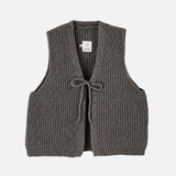 Women's Merino Wool/Alpaca/Silk Tie Vest - Mokka