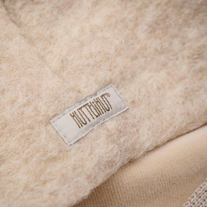 Baby Wool Felt Pom Pom Bonnet - Camel Melange