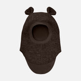 Baby & Kids Wool Felt Bear Balaclava - Dark Brown Melange