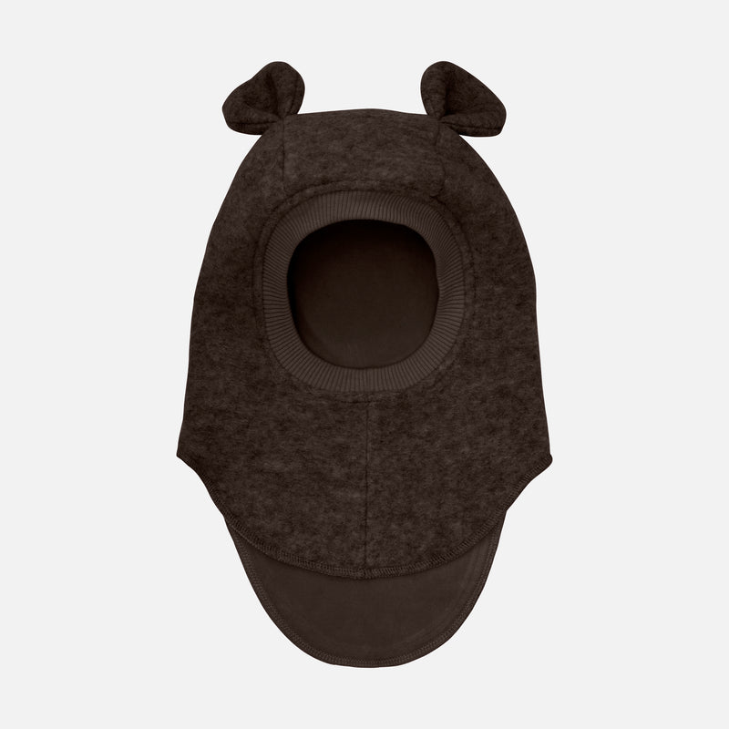 Baby & Kids Wool Felt Bear Balaclava - Dark Brown Melange