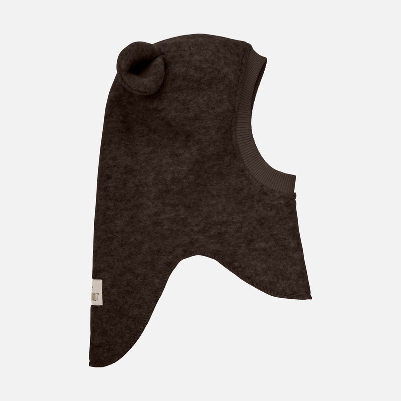 Baby & Kids Wool Felt Bear Balaclava - Dark Brown Melange