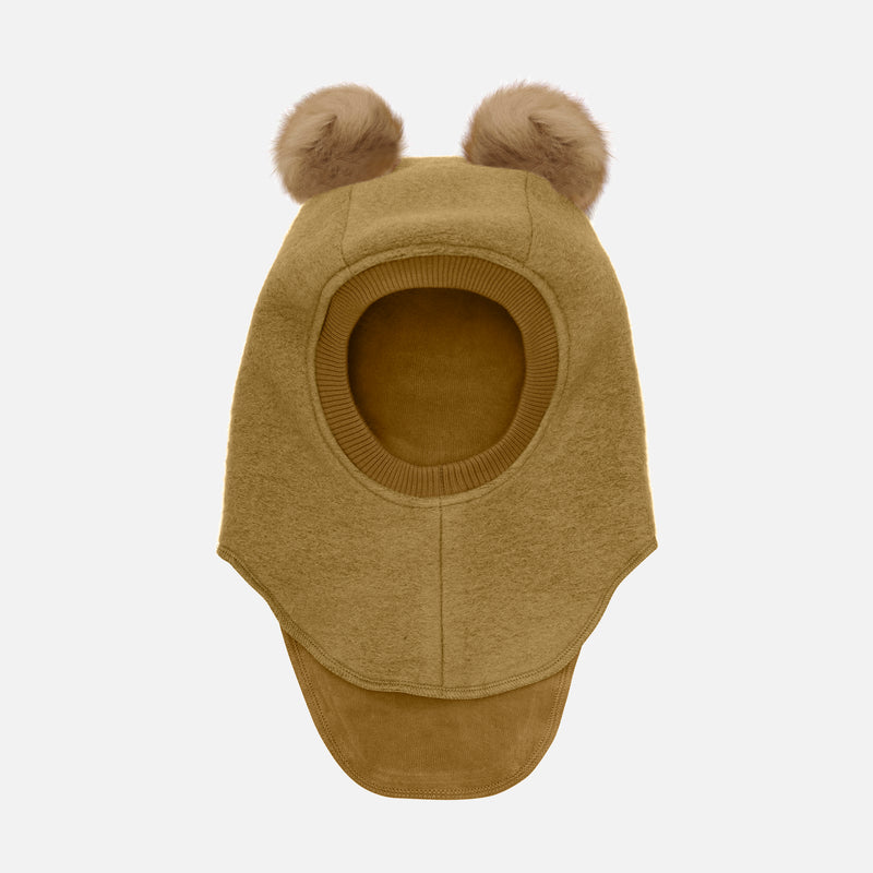 Baby & Kids Wool Felt Pom Pom Balaclava - Dull Gold