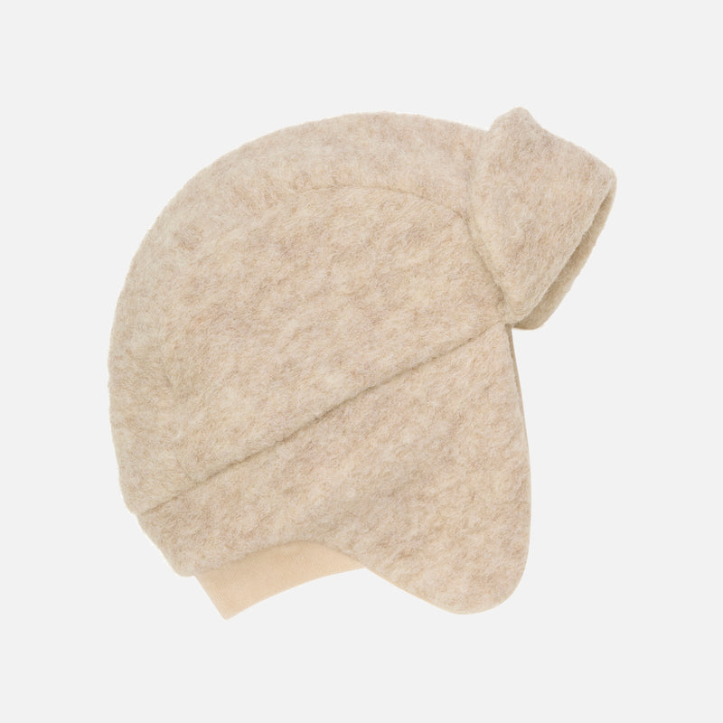 Baby & Kids Wool Felt Trapper Hat - Sand Melange