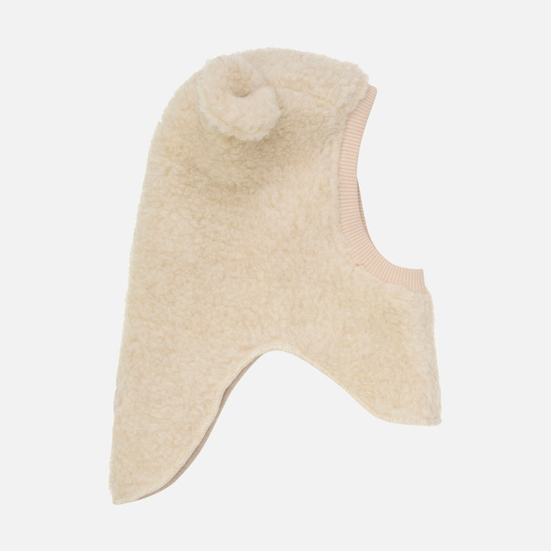 Baby & Kids Wool Teddy Fleece Bear Balaclava - Cement