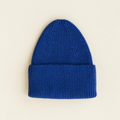 Adult’s Merino Wool Fonzie Beanie - Cobalt Blue