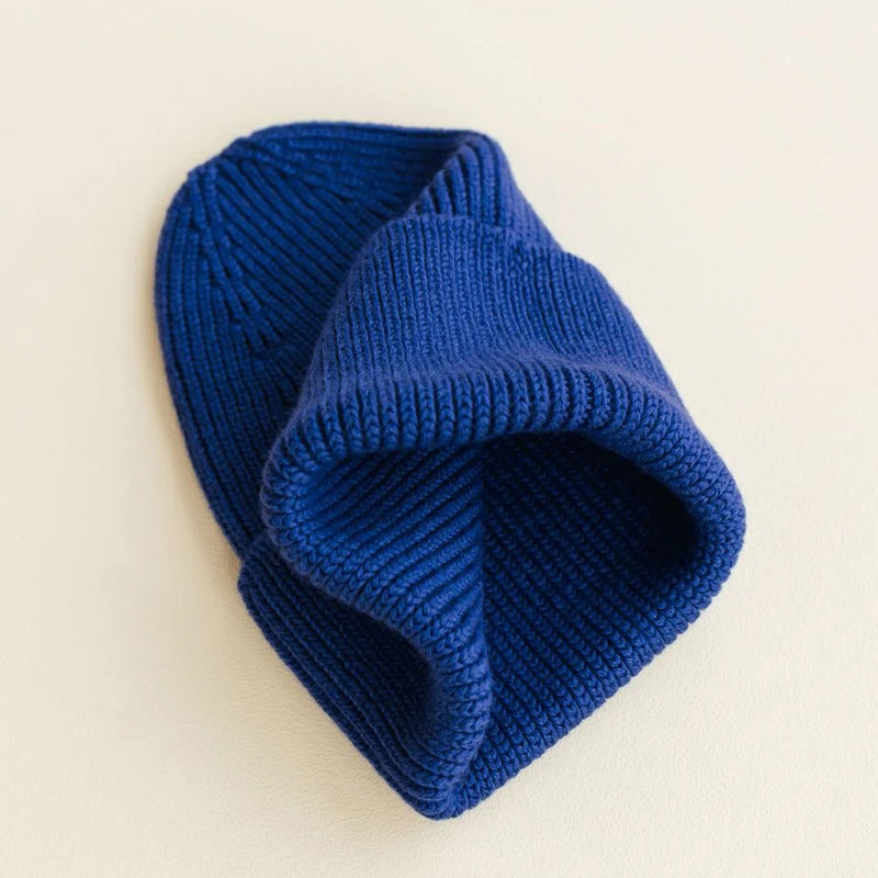 Adult’s Merino Wool Fonzie Beanie - Cobalt Blue