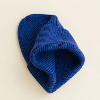 Adult’s Merino Wool Fonzie Beanie - Cobalt Blue