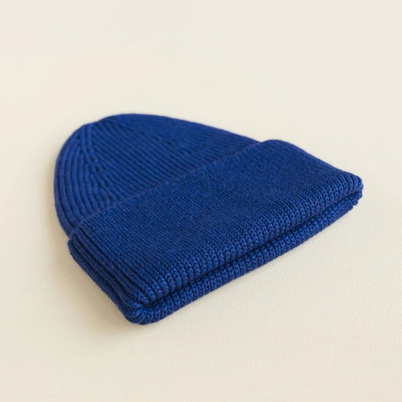 Adult’s Merino Wool Fonzie Beanie - Cobalt Blue