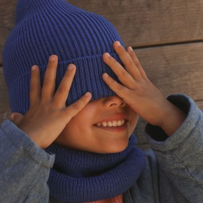 Baby & Kids Merino Wool Fonzie Beanie - Cobalt Blue