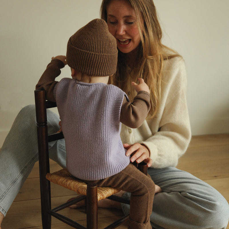 Baby & Kids Merino Wool Harvey Vest - Lilac