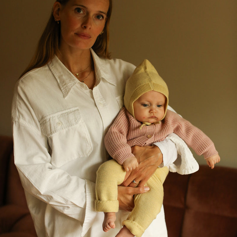 Baby Merino Wool Inga Cardigan - Powder