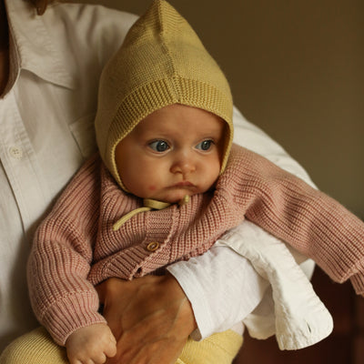 Baby Merino Wool Isidor Pixie Bonnet - Light Yellow
