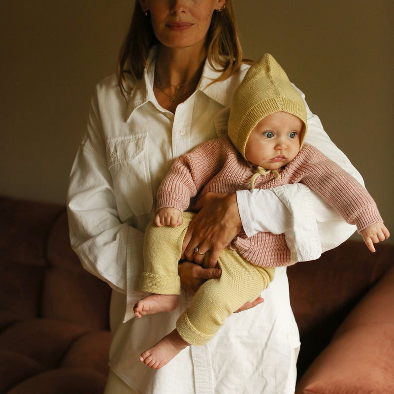 Baby Merino Wool Inga Cardigan - Powder