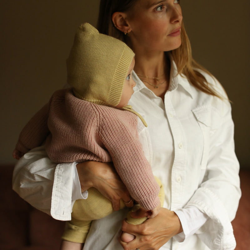 Baby Merino Wool Inga Cardigan - Powder