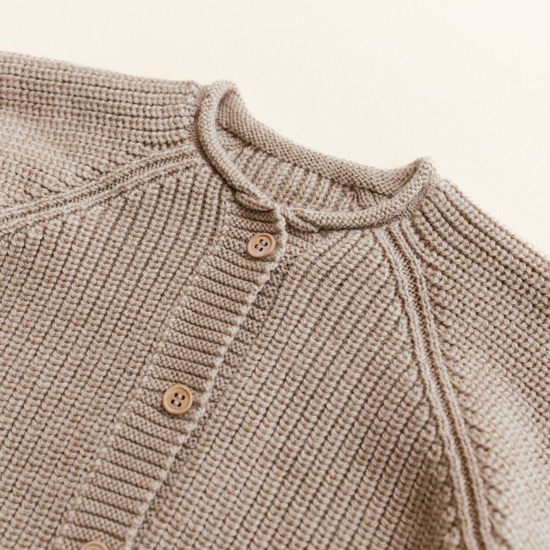 Baby Merino Wool Inga Cardigan - Sand