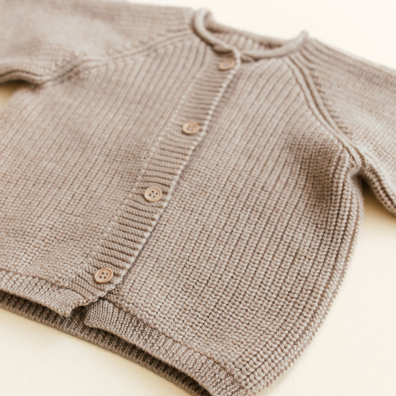Baby Merino Wool Inga Cardigan - Sand