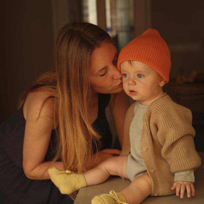Baby Merino Wool Inga Cardigan - Sand