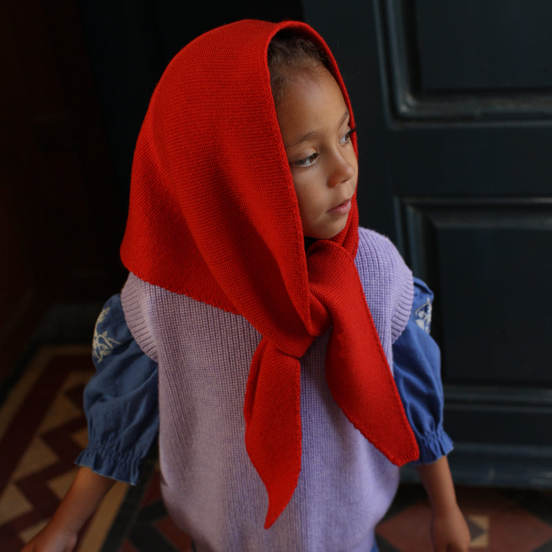 Adult's/Bigger Kids Merino Wool Josephina Scarf - Red