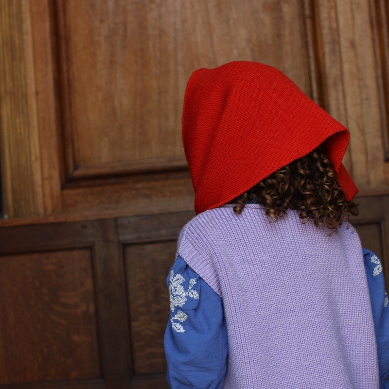 Adult's/Bigger Kids Merino Wool Josephina Scarf - Red