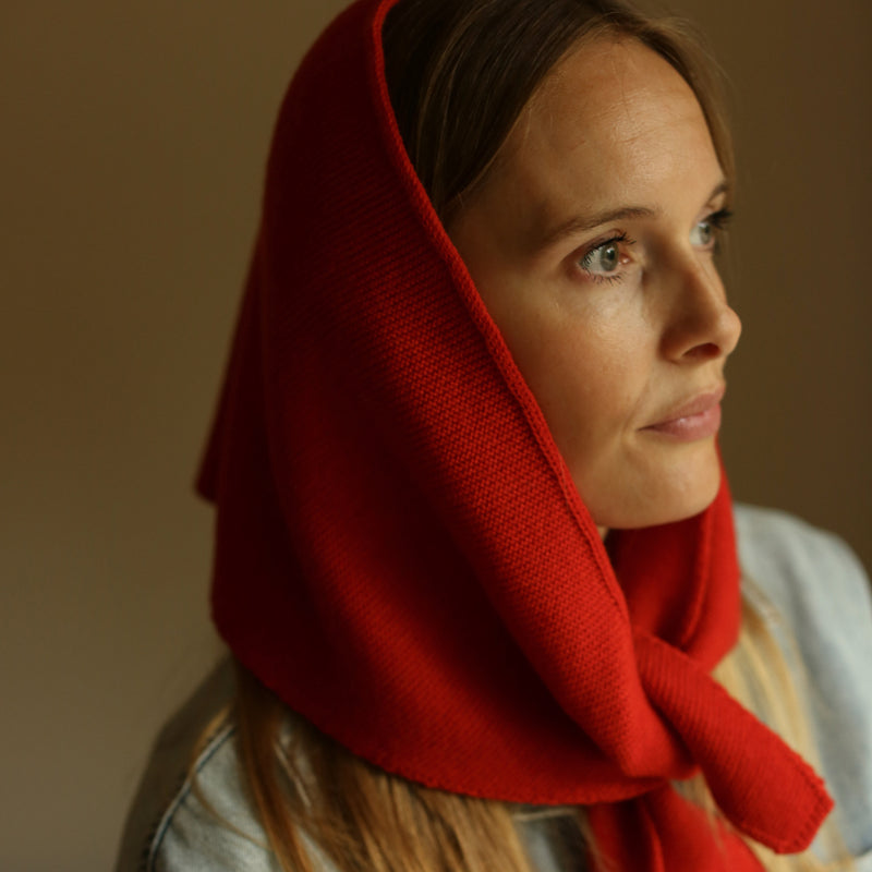 Adult's/Bigger Kids Merino Wool Josephina Scarf - Red