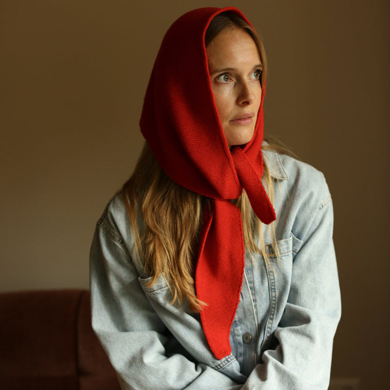 Adult's/Bigger Kids Merino Wool Josephina Scarf - Red