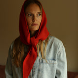 Adult's/Bigger Kids Merino Wool Josephina Scarf - Red