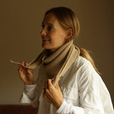 Adult's/Bigger Kids Merino Wool Josephina Scarf - Sand