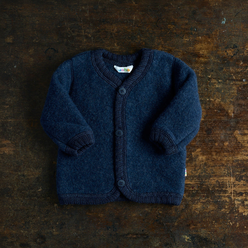 Baby & Kids Merino Wool Fleece Jacket - Navy