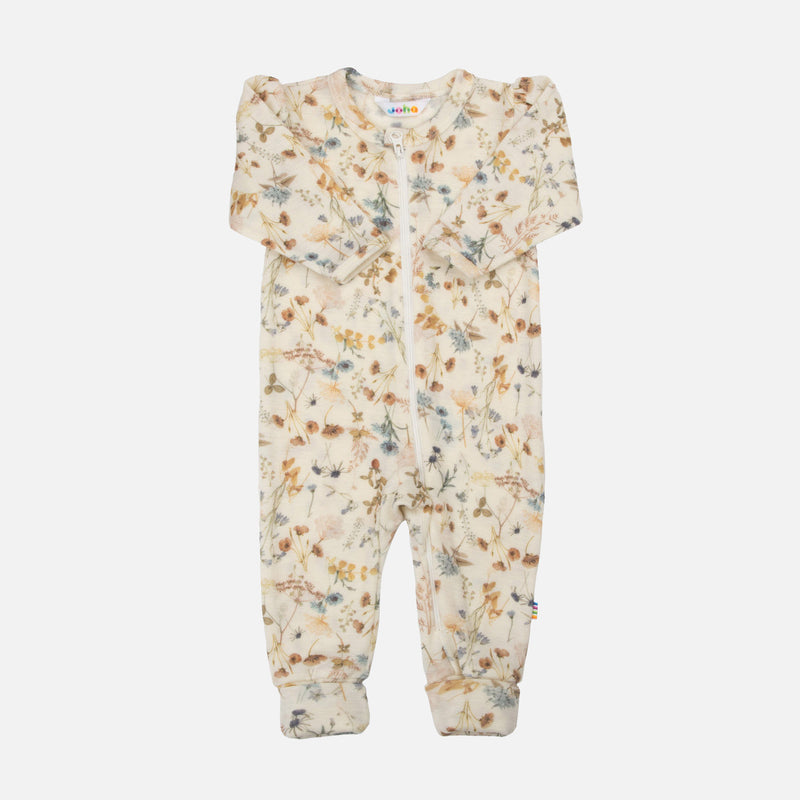 Baby & Kids Merino Wool Romper - Autumn Floral