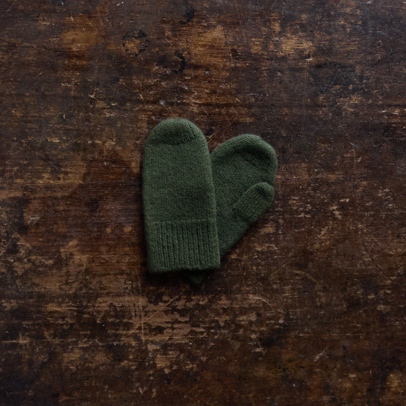 Merino Wool Mittens - Dark Moss