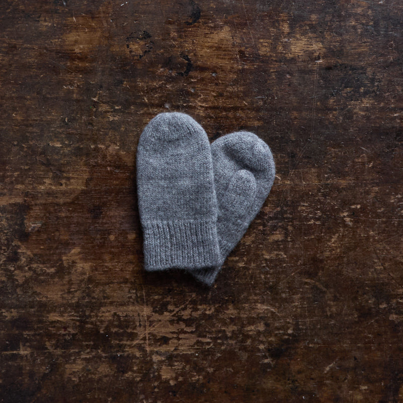 Merino Wool Mittens - Grey Melange