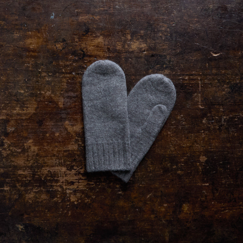 Women's Merino Wool Mittens - Grey Melange