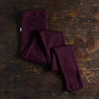 Women's Merino Wool Rib Leggings - Mulberry Melange