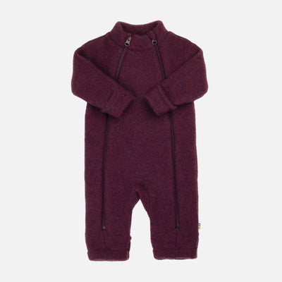 Baby & Kids Merino Wool fleece Zip Suit - Plum