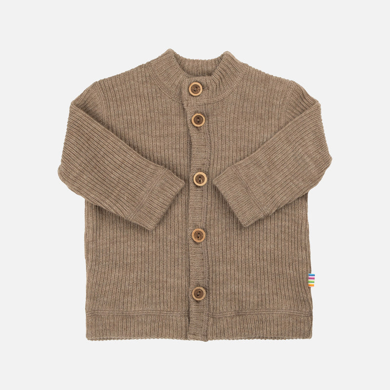 Baby & Kids Merino Wool Heavy Rib Cardigan - Birch