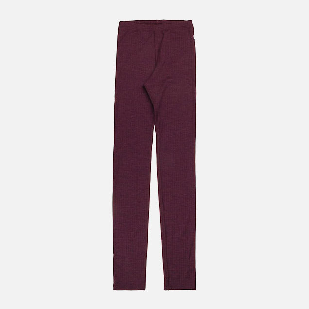 Women's Merino Wool Rib Leggings - Plum