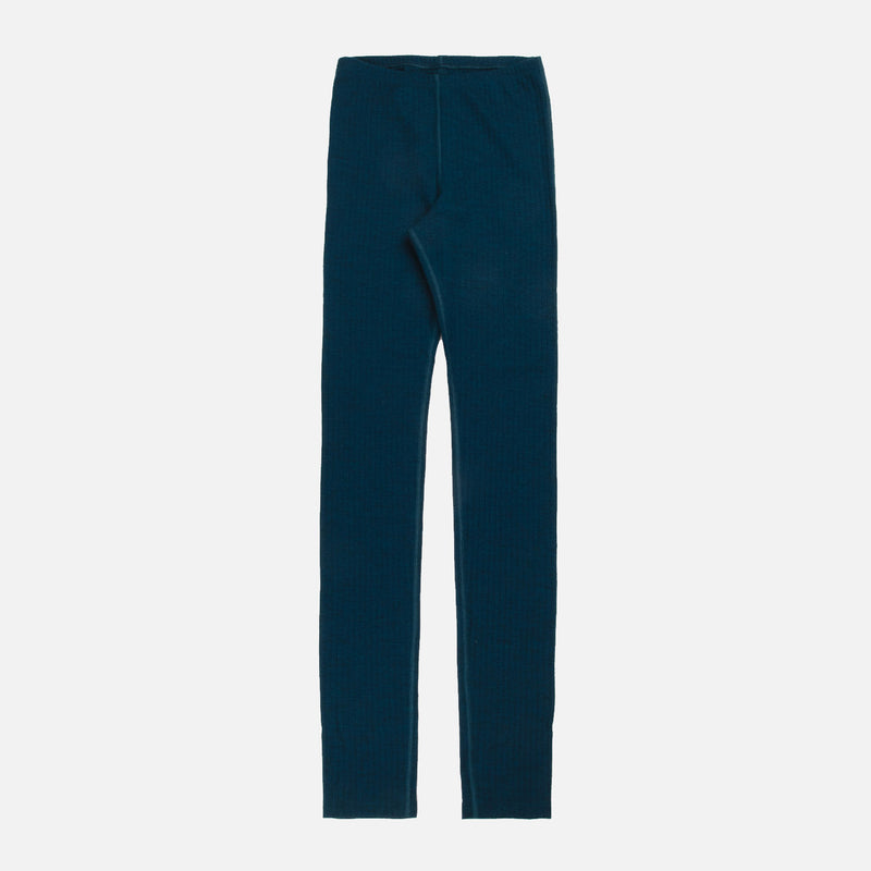 Women's Merino Wool Rib Leggings - Pacific