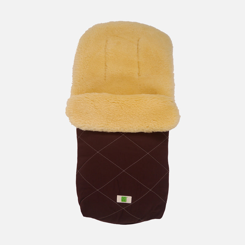 Cotton/Sheepskin Universal Pushchair Footmuff - Brown