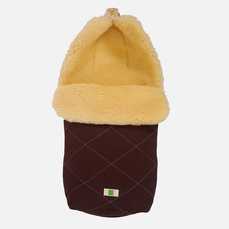 Cotton/Sheepskin Universal Pushchair Footmuff - Brown