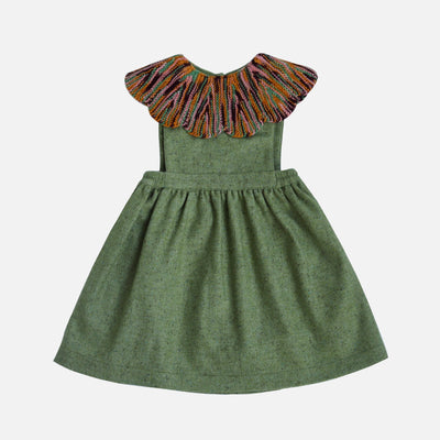 Merino Wool Cordelia Pinafore - Dried Moss