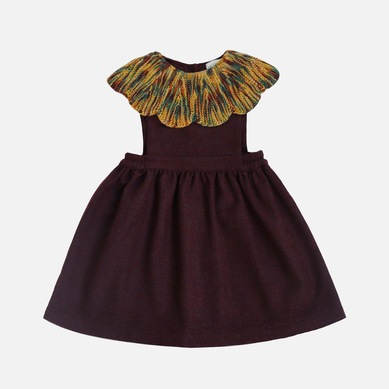 Merino Wool Cordelia Pinafore - Maroon