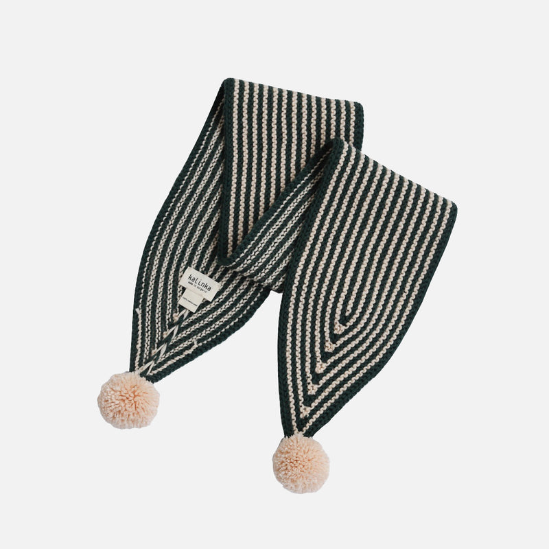 Handknit Merino Wool Divna Scarf - Pine