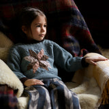 Handknit Merino Wool Linden Sweater - Misty Blue