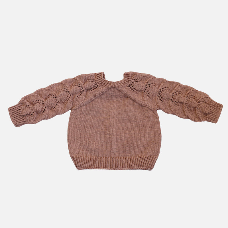 Handknit Merino Wool Susan Sweater - Rose Quartz