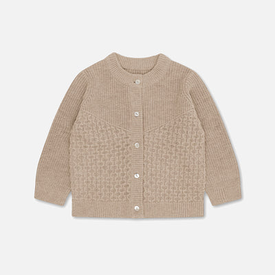 Baby & Kids Merino Wool Knitted Harri Cardigan - Creme