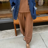 Women's Cotton Balloon Pants - Mud