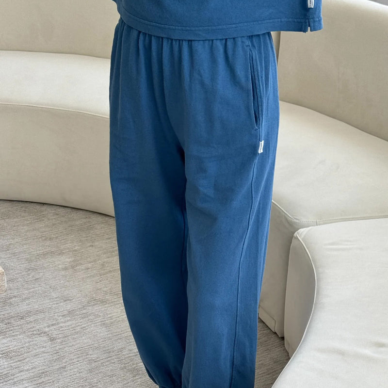 Women's Cotton Balloon Pants - Ocean