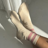 Women's Cotton Her Varsity Socks - Rose