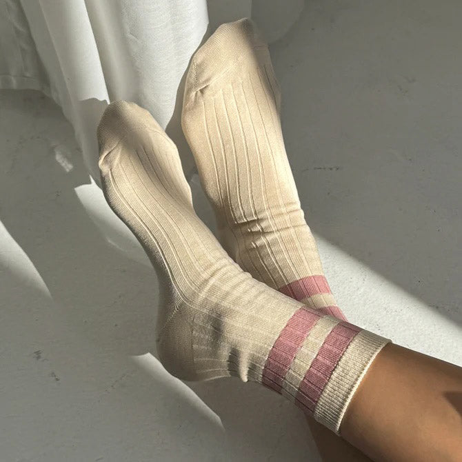 Women's Cotton Her Varsity Socks - Rose